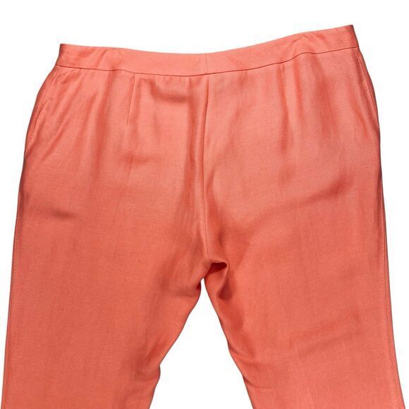 Dana Buchman Crop Pants Womens 16 Orange Linen Blend Lagen Look Classic Casual - Picture 6 of 14